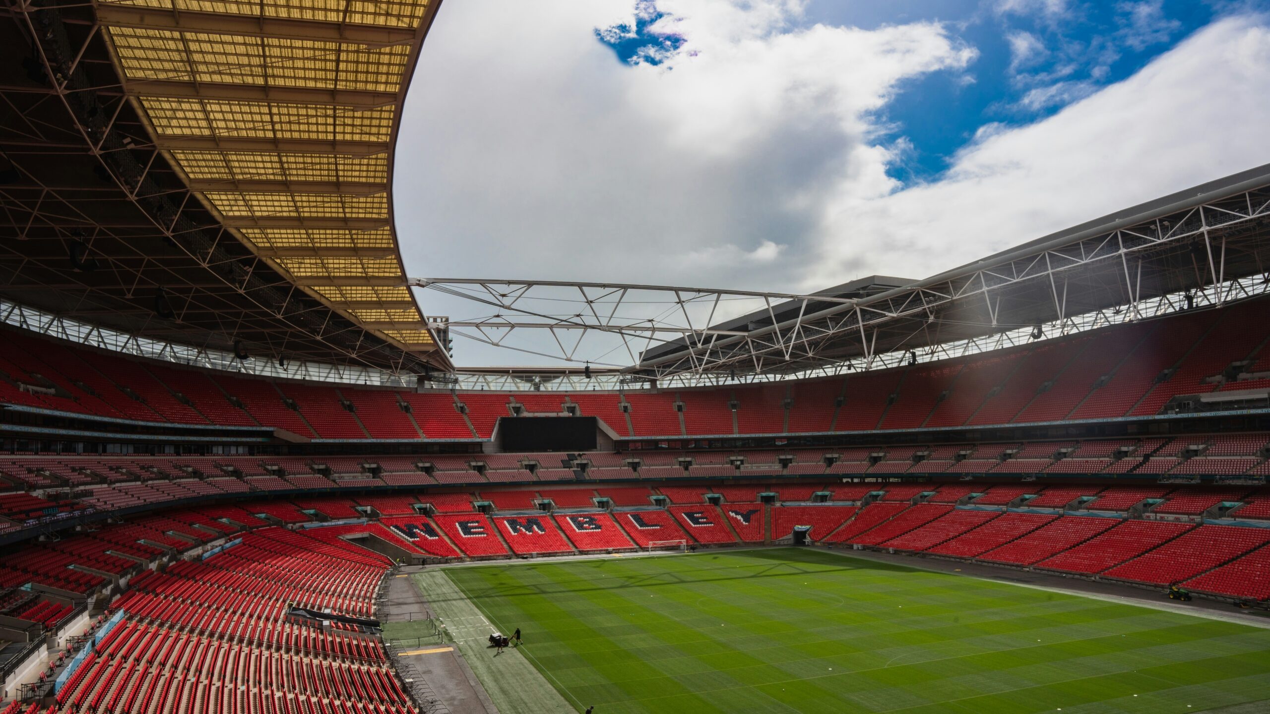 Photo of an empty Wembley stadium